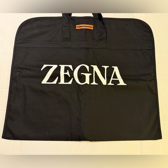 Ermenegildo Zegna Mens Black Cotton Fabric Classic Garment Travel Bag OSFM NWOT